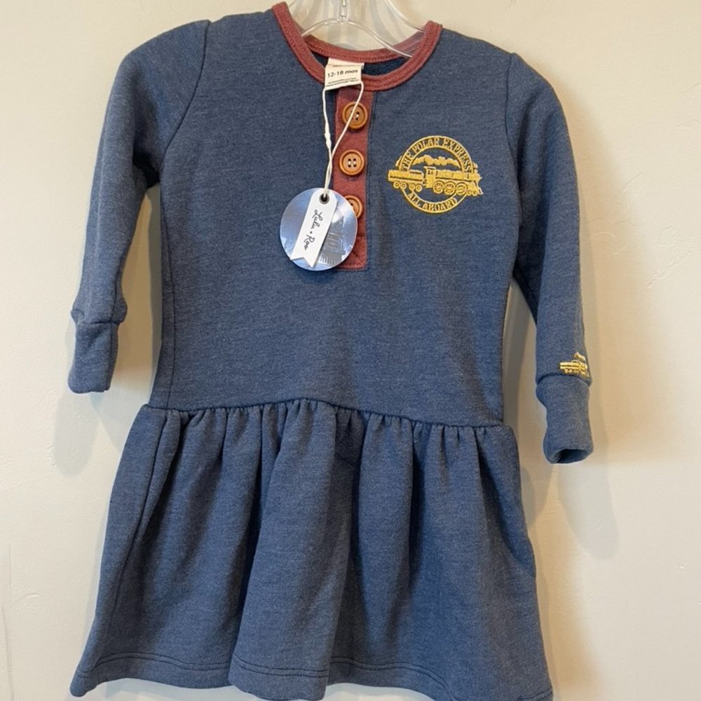 Lulu and Roo Girls Polar Express Dress + Bow!